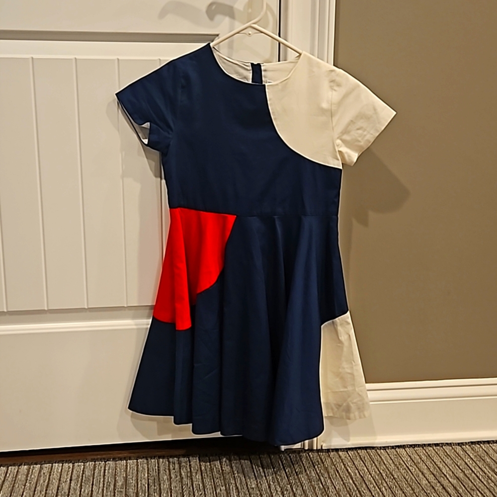 JACADI Navy & Red Dot Dress